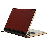 MOSISO Laptop Sleeve Case Compatible with MacBook Air 13 inch M4 A3240 M3 A3113 M2 A2681 M1 A2337 A2179 A1932 2025-2018/Pro 13 inch M2 M1 2025-2016, PU Leather Vintage Portfolio Cover, Wine Red