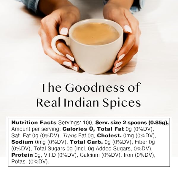 VAHDAM INSTANT CHAI TEA (3OZ/85G) – TRADITIONAL MASALA CHAI | MAKES 100 CUPS | NATURAL SPICES, ZERO CALORIES | INSTANT INDIAN TEA – NO STEEPING | UNSWEETENED TEA POWDER | FREE BAMBOO SPOON INSIDE