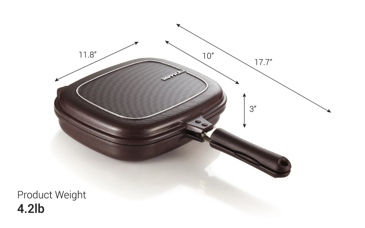 Happycall Titanium Nonstick Double Pan, Omelette Pan, Flip Pan, Square