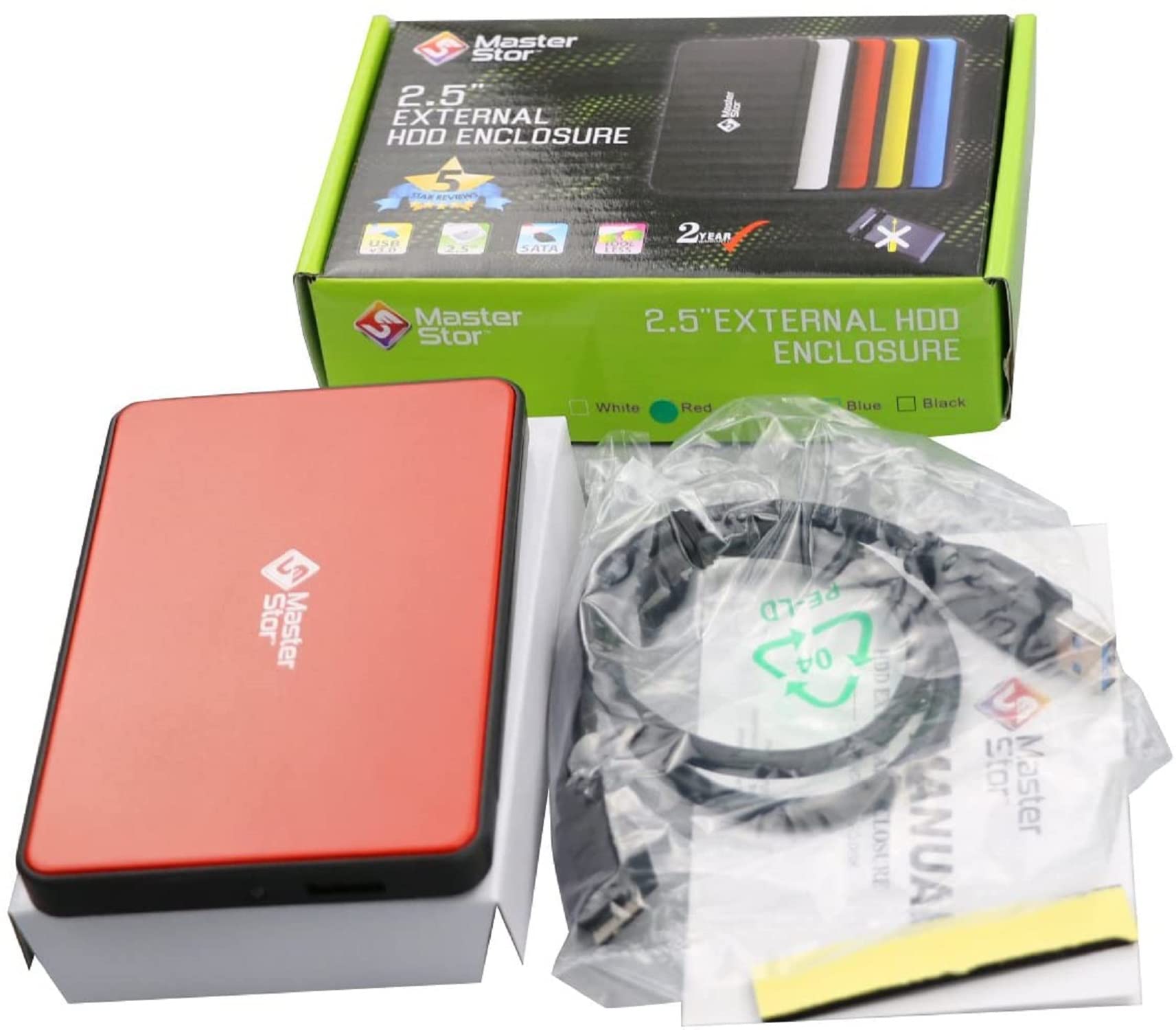 Peak Health MasterStorGB Portable Hard Drive USB 3.0 Super-Fast Hard Drive for Mac, External Hard Disk Drive Laptop (80GB, RED)