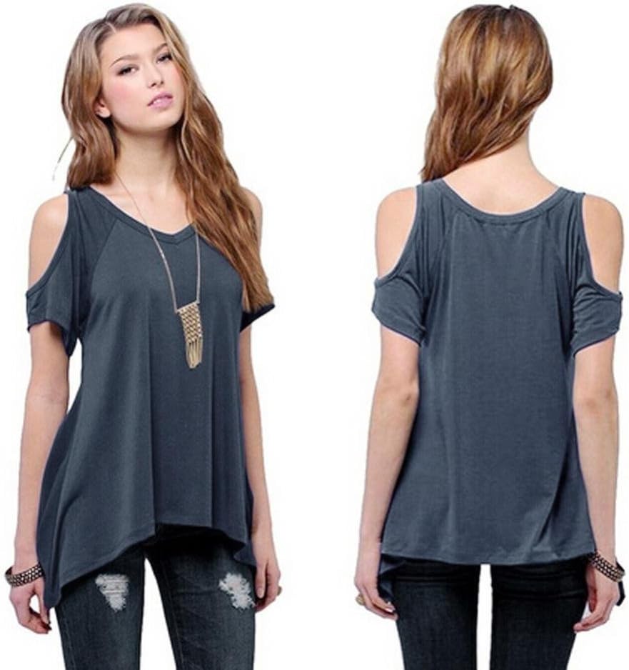 Sunward(TM) Sexy Women V-Neck Off Shoulder Short Sleeve T-Shirt
