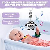Aolso Baby Pram Pushchair Hanging Rattle Toys 3 Pack Black White High Contrast view 5
