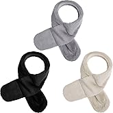 SATINIOR 3 Pieces Kids Winter Scarf Fleece Collar Scarf Adjustable Toddler Neck Warmer for Baby Boys Girls(Black, White, Gray)