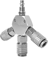 Fafeicy 1/4'' F-NPT 3 Way Pneumatic Quick Connector Manifold Air Hose Splitter view 4
