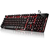 DBPOWER Three Colors Backlit LED Keyboard for Gaming, Office