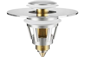 Yodel Faucet Bathroom Sink Drain Stopper - Pop Up Drain Stopper for Bathroom Sink - Bathroom Sink Hair Catcher Strainer,Chrome