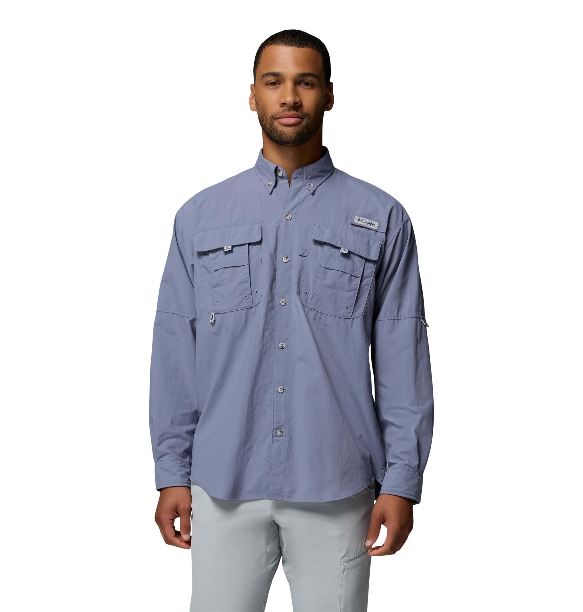 Columbia Men’s PFG Bahama II Long Sleeve Fishing Shirt, New Moon, Medium