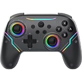 JDDWIN Wireless Pro Controller for Switch 2 with 9-Axis Motion Sensing,C Button,Hall Effect Joysticks, Wake-up/ RGB Light/FunctionTurbo/Marco/Programmable/Dual Vibration,3.5mm Audio Jack Gamepad forSwitch/Lite/OLED/PC (Black)