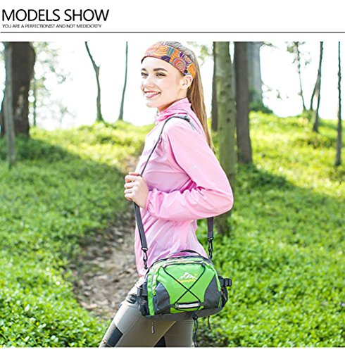 Han Shi- Sports Bag, Waterproof Running Belt Bum Waist Pouch Fanny Pack Camping Sport Hiking Shoulder Bag (Green)