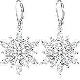 St Patrick's Day/Snowflake/Black Earrings for Women 925 Sterling Silver Teardrop Filigree Boho Western Dangle Drop Earrings Black Onyx Christmas Jewelry for Her