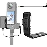 CYNOVA Insta 360 X5 Cold Shoe Mount, Invisible Mic Bracket for Insta360 X5 Accessories, Designed Specifically for DJI Mic 2(with 3.5mm Audio Cable and Fixed Velcro)