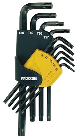 Proxxon 23944 Winkelschlüsselsatz für TX-Schrauben, 9-teilig TX 8 bis 50