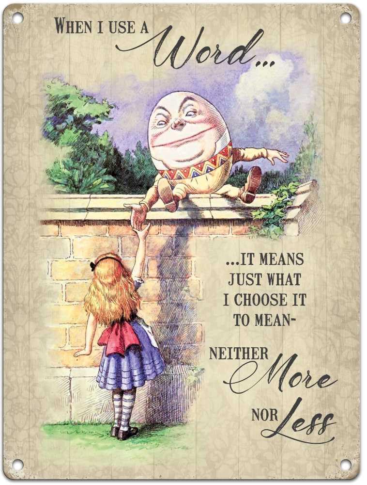 Small (150 x 200mm) Metal Sign - Alice in Wonderland (Humpty Dumpty)