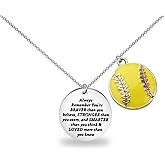 BNQL Softball Necklace for Girls Women Softball Lover Gifts Player Teams Gifts Sport Pendent Necklaces Jewelry Gift