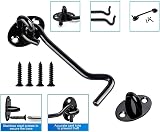 Himtop 1PC Stainless Steel Cabin Hook and Eye Lock 4 Inch Latch Black view 3