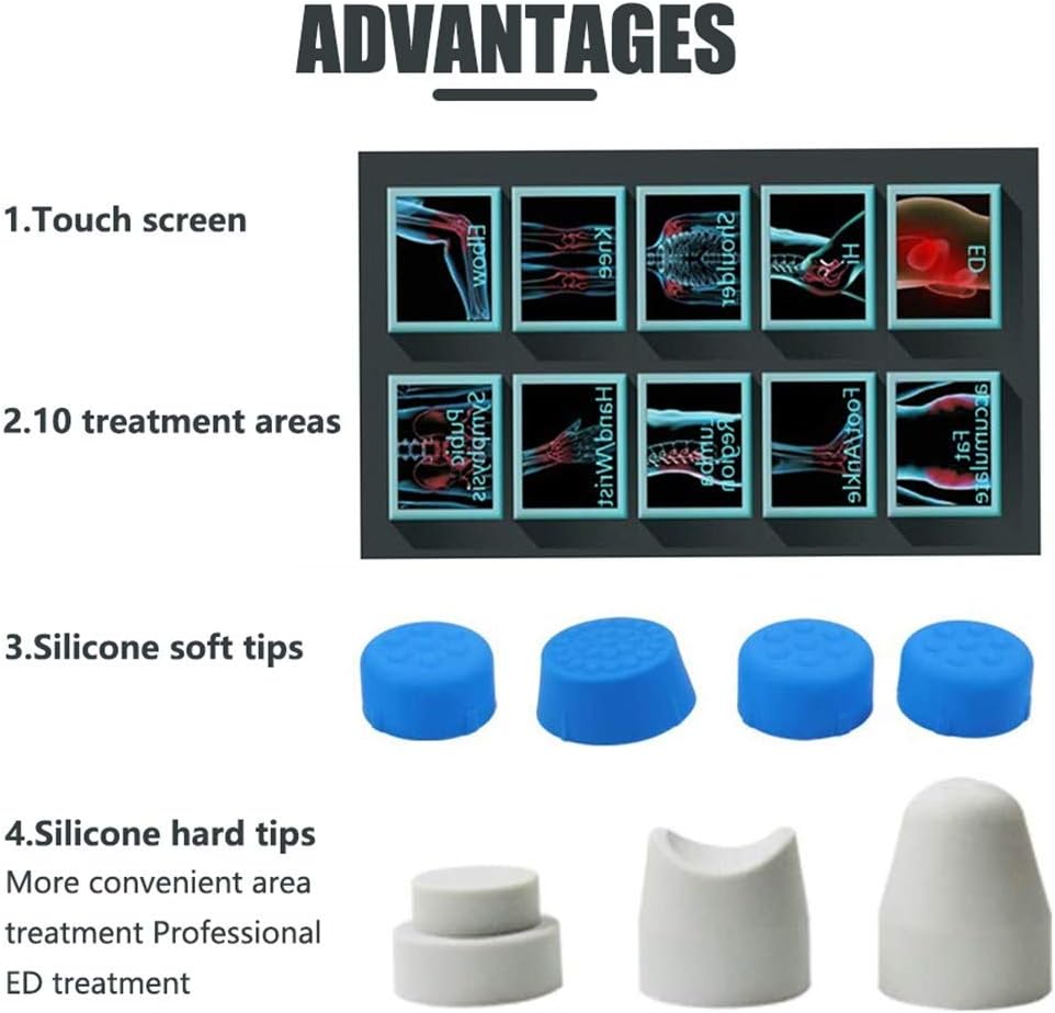 TOPQSC Shockwave Therapy Machine Multifunctional Physiotherapy Machine Relieve Pain Deep Muscle Massager Relax Device for Relief The Pain/ED Plantar Fasciitis Treatment (CE Approval) - Image 3