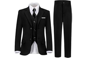 Lycody Boys Suit for Kids Teens Formal 5 Piece Tuxedo Suit Set
