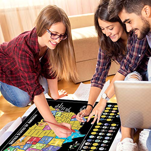 5 Scratch+Off+USA+Map+Poster