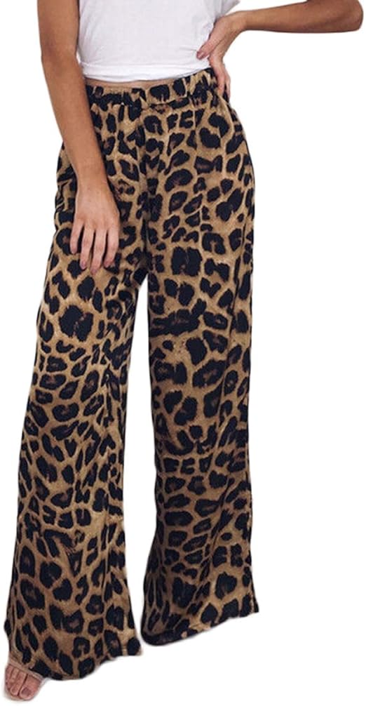leopard high rise pants