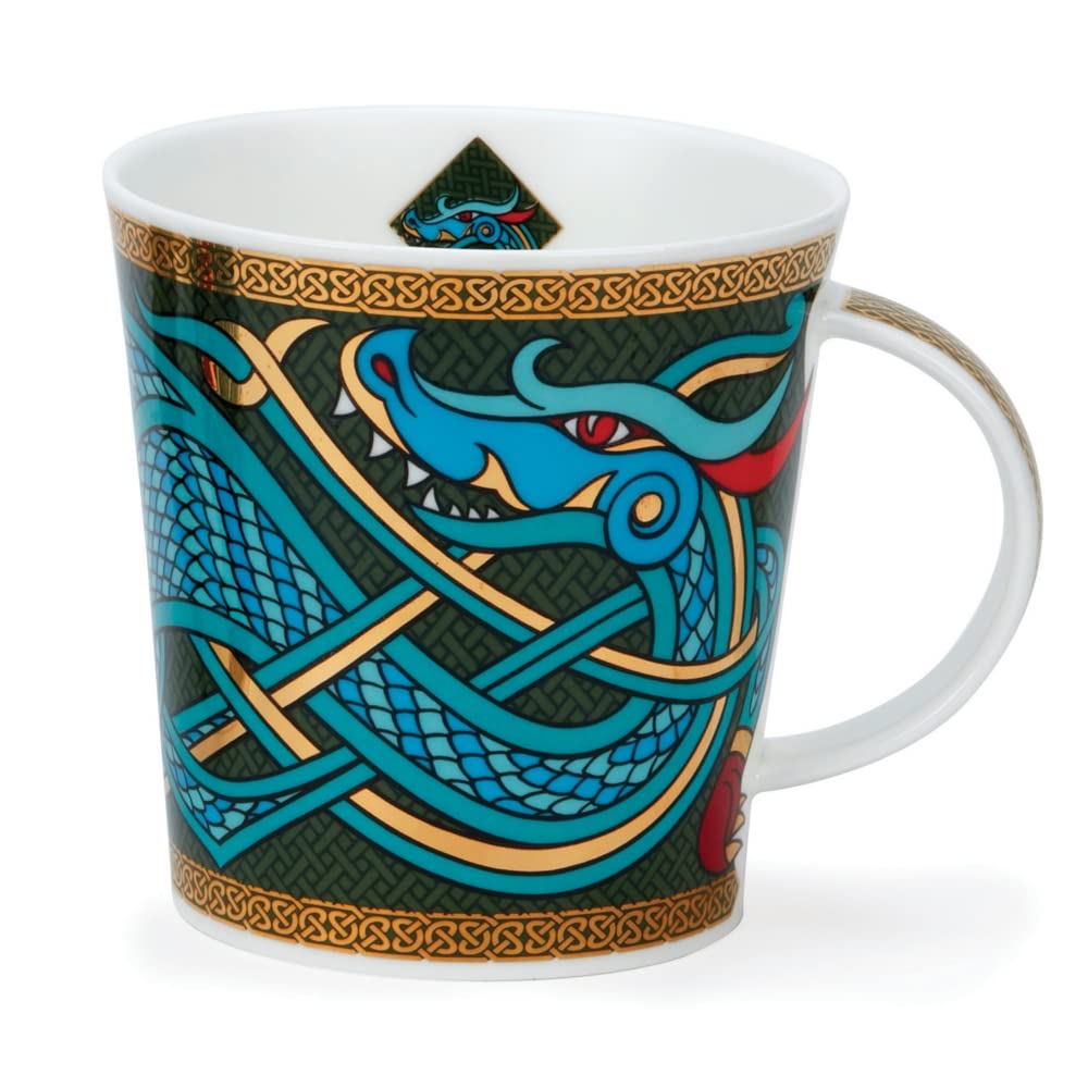 Dunoon Cairngorm 0.48L Mug Dragonwith 22 Carrat Gold Detailing (Green)