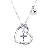 JOVDEY Unicorn Gifts for Girls Kids Fashion - CZ Heart Unicorn Necklace for Girls Teens Initial Unicorn Necklace Unicorn Jewelry Unicorn Gifts for Girls Kids Jewelry Birthday Gifts for Girls (R)