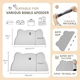 Septillar Cat Food Mat Silicone Non Slip Water Resistant 44x25cm Light Grey view 5