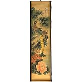 Wall Art Poster Prints Painting Japanese Spring Pheasant Flower | CIFIBIFUN,Paper, Hanging Scroll ,Decor Ready to Hang ,Asia Vintage , (L1)