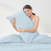 Cozy Bliss Cooling Pillow Cases for Hot Sleepers, Q-Max>0.4, Queen Size Set of 2, Pillowcases for Hair and Skin, Soft & Silky Pillow Covers with Envelope Closure,Gift, Blue, 20x30 Inches