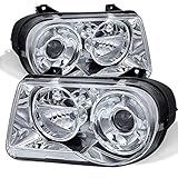 Xtune for 2005-2010 Chrysler 300C Clear Lens Projector Headlights Assembly Direct Fit LH+RH Set 2006 2007 2008 2009