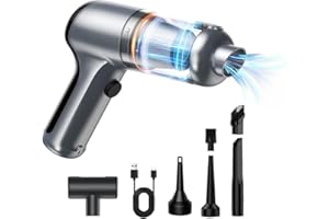 MARLALL Handheld Mini Air Blower/Car Vacuum Cleaner, Rechargeable Electric Air Duster/Vacuums with Brushless Motor, 18000pa High Power Cordless Suction/Blower Portable Vacuum Cleaner for PC,Silver