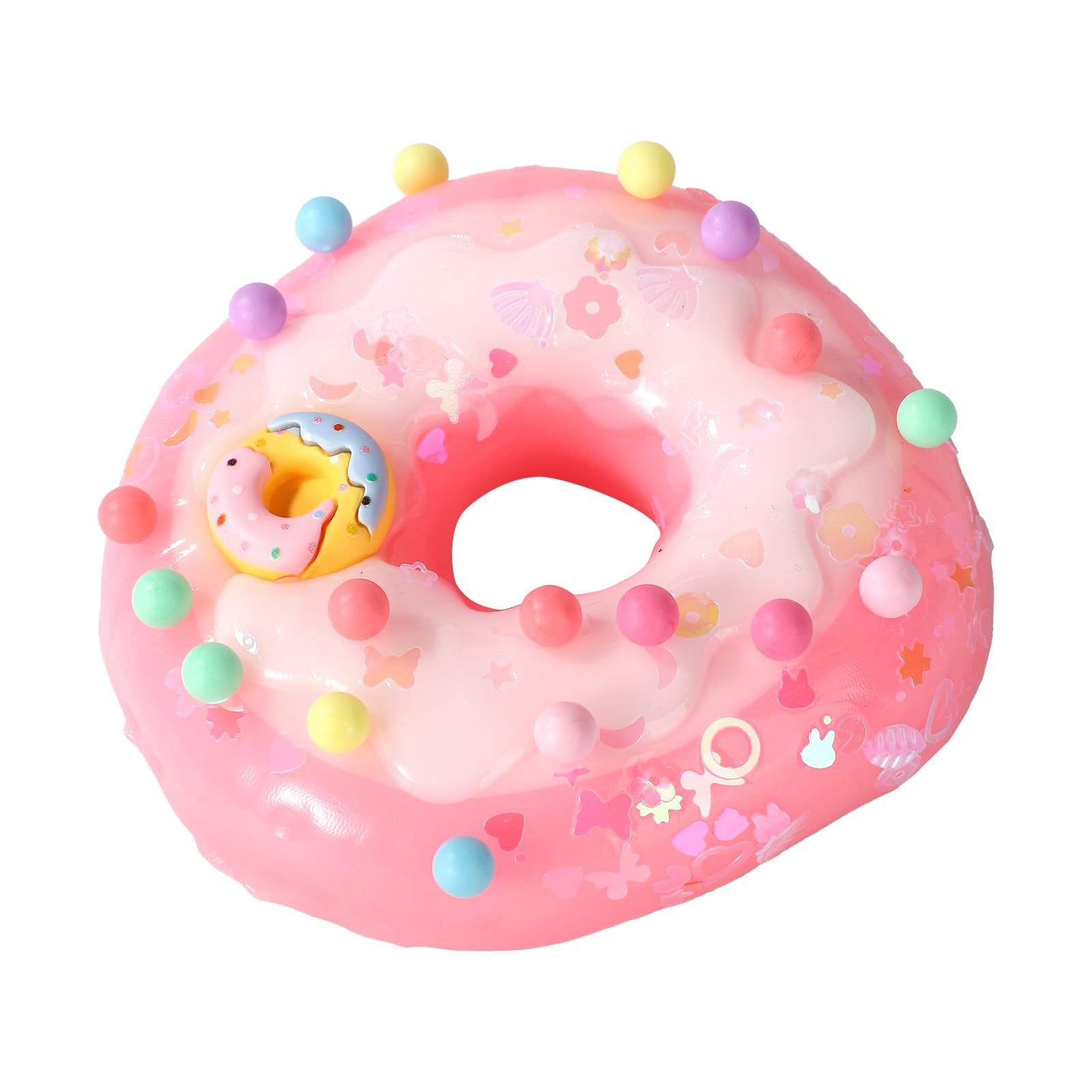 Photo 1 of Squishy Donut Toys, 3.15in Squeeze Cute Fake Donut Ball Soft TPR Fidget Stretchy Sticky Squishy Toys for Adults Party Decoration Food Props (Rose)