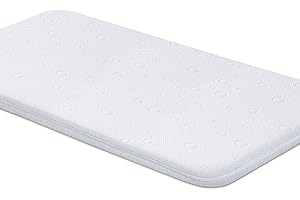 Amzreine Baby Bassinet Mattress Pad, 47" x 23.6" x 2" Dual Sided Gel Memory Foam Mattress with Breathable Removable Soft Cover Fit for ADOVEL/BabyBond/ELEMARA Bassinet Bedside Crib