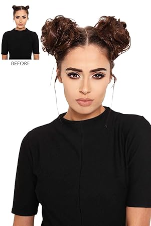 Mini Scrunchie Space Buns Twin Pack Raven Amazon Co Uk Beauty
