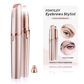 FOHYLOY Schmerzloses Augenbrauen Rasier ,Mit Austauschbarem Augenbrauenklinge,Eingebautes Helles Eyebrows Hair Remover,Augenb