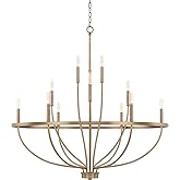 HomePlace by Capital Lighting 428501AD Greyson Urban/Industrial Vine-Style Round Candle Chandelier, 12-Light 720 Total Watts,