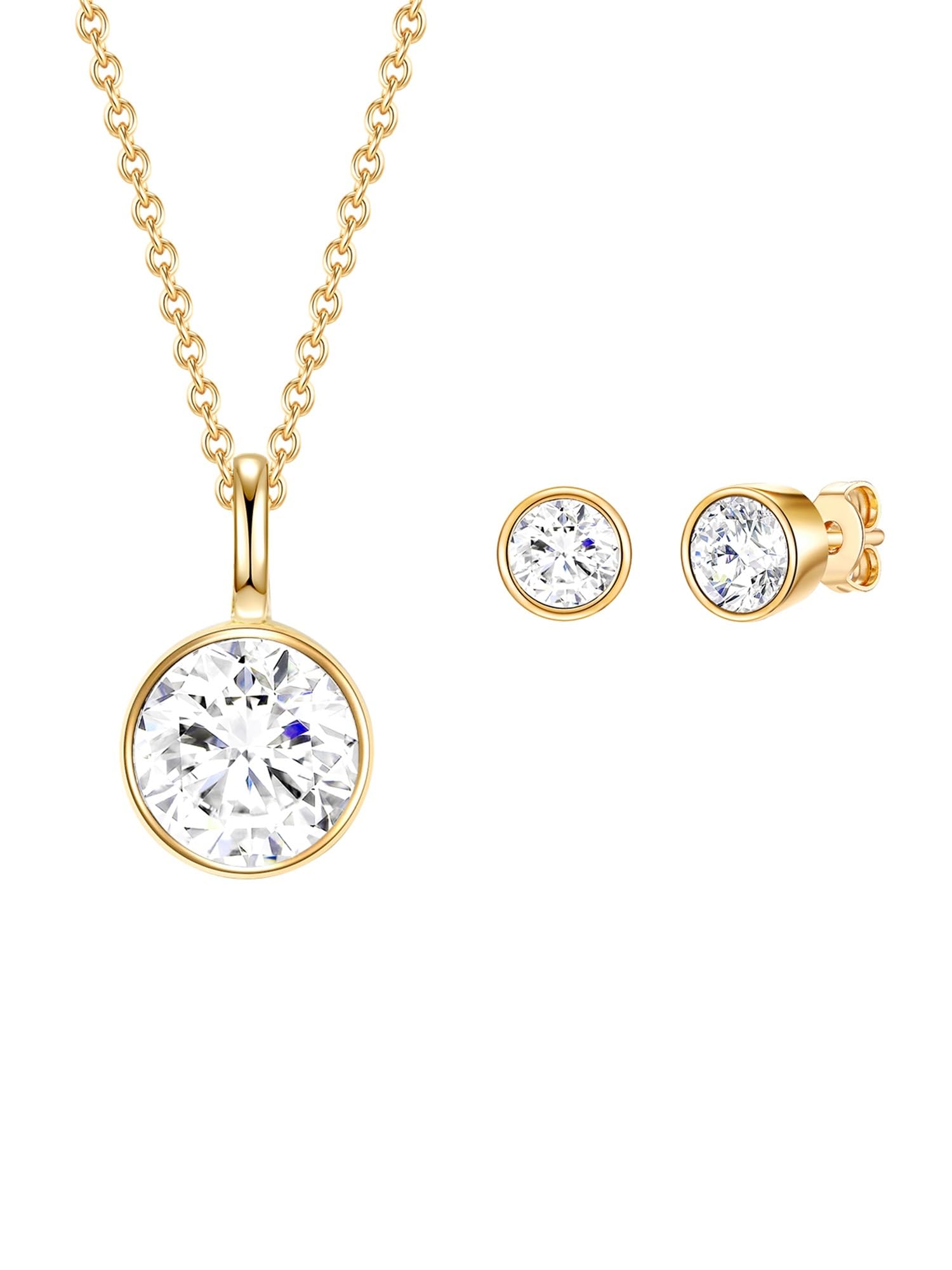 Rafaela Donata Female 925/- Sterling Silver Embellished with crystals Jewellery set Necklace + earrings