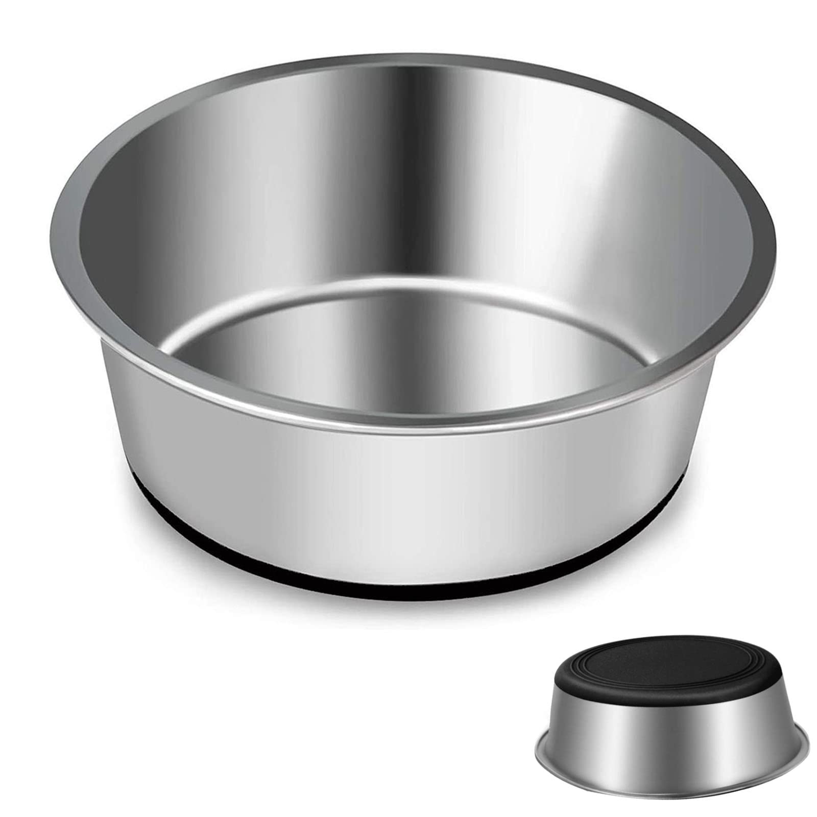 SUOXU Heavy Stainless Steel Dog Bowls,Large Dog Bowl With Non-slip Silicone Bases,Pet Feeding Bowls,2500ML Large Dog Feeder Bowls And Water Bowls(XL-26cm)