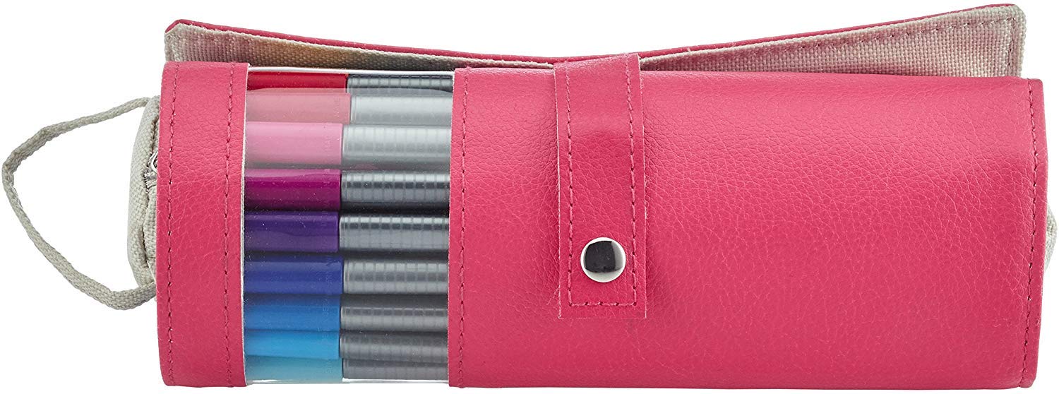 Staedtler 334PC20-20 fine Liner triplus (Triangular, Black roll case with 20 Brilliant Colours, Made in Germany, Super fine, Metal-Framed tip, line Width Approx. 0.3 mm)