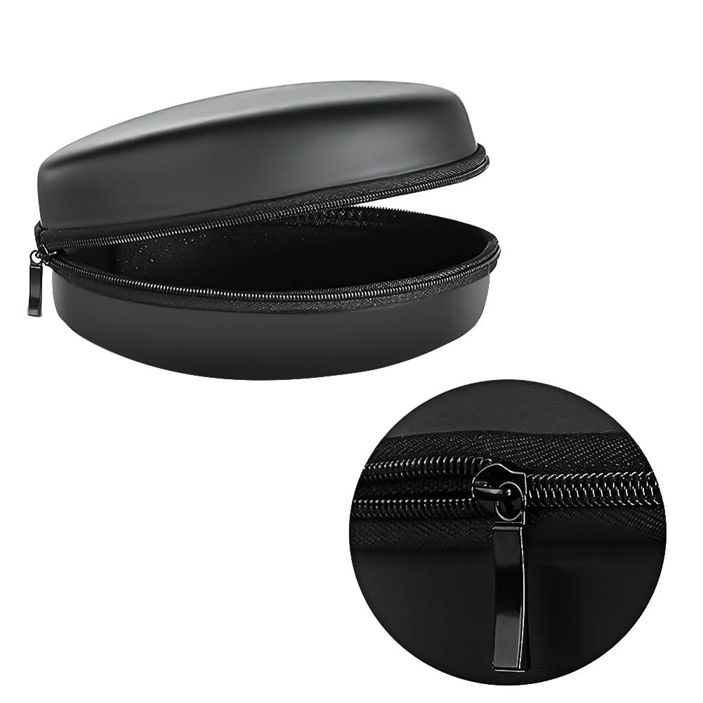 Ciaoed Kopfhörer Tasche Case on Ear Schutztasche EVA Reißverschluss Mini Runden Tragetasche Schwarz