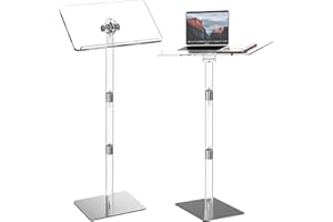 GUARDMATE Ultra Clear Acrylic Pulpit Podium Stand | Modern Portable Pulpits for Churches Pastors Modern School Classroom Lecterns | Music Wedding Event Reception (Classic, 16' X 12')