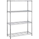 BestOffice | 4-Tier Wire Storage Shelves | 36x14x54 | Chrome | with Adjustable Racks | Heavy-Duty Metal Shelf, Holds Upto 1000 lbs | No-Tool Assembly | Ideal for Home & Garage Shelving