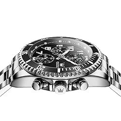 OLEVS Mens Black Watches Chronograph Luxury Dress