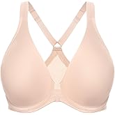 MELENECA Women's Racerback Front Closure Bras Plunge Unlined Full Coverage Seamless Underwire Bra