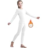 QooNoo Girls Thermal Underwear for Kids Long Johns Base Layer Set Winter Fleece Lined Top and Bottom Set