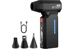 fnetic Compressed Air Duster with AI Indicator, 130000RPM Electric Air Dusters with 5-Speed Brushless Motor, Rechargeable Cor