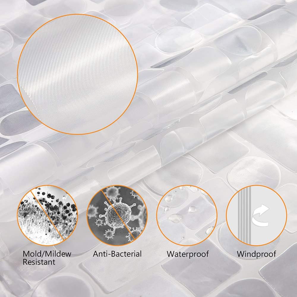 LEMON CLOUD Shower Curtain, PEVA Waterproof and Mould Resistant - Image 4