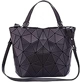 Geometric Lattice Top-handle Handbag for Women Matte Tote Purse Handbags Geometry Shoulder Bag