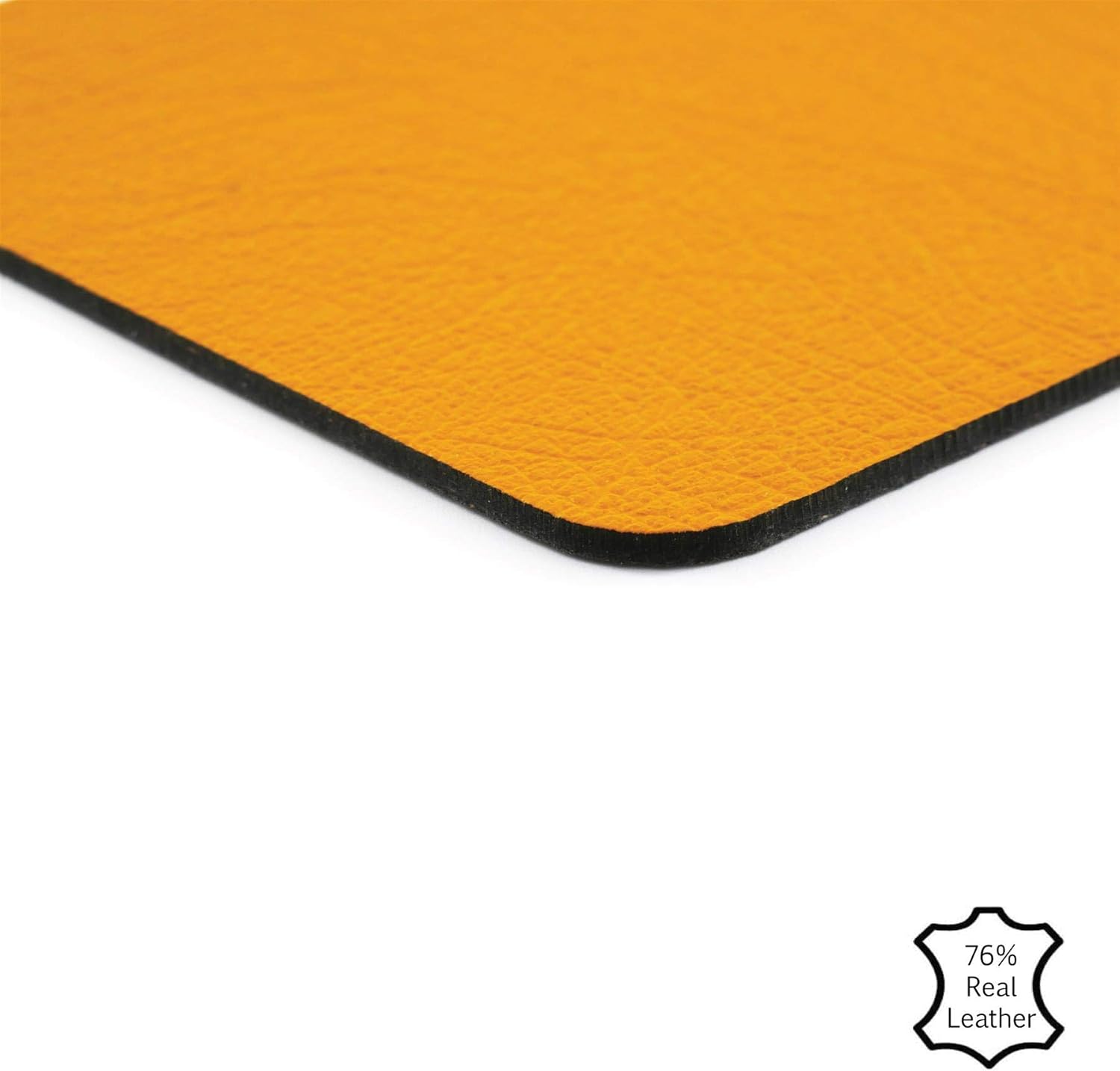 Sets of 6 Mustard Yellow Recycled Leather Placemats (28cm x 21cm) and