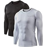 DEVOPS 2 Pack Men's Thermal Long Sleeve Compression Shirts