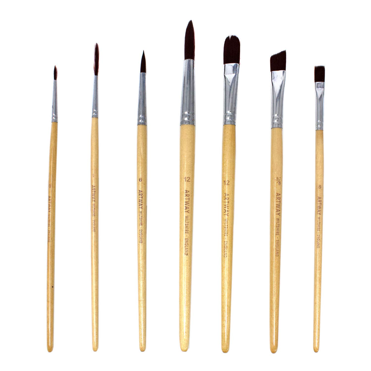 Artway Short Handle Nylon Paintbrush Set (x7)